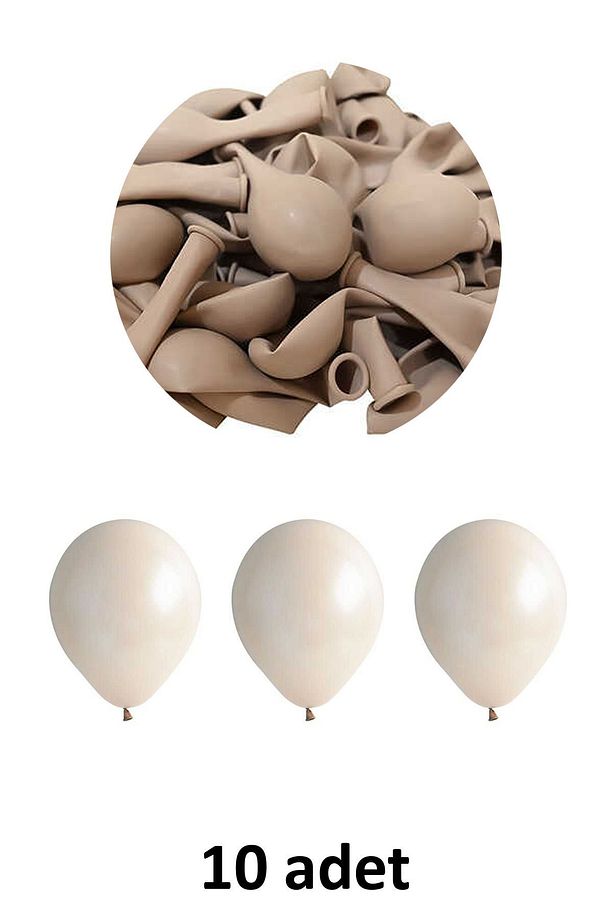 Kum Beji Balon 12" - 30 cm Lateks Kum Beji Renk Balon 10'lu Paket - 1