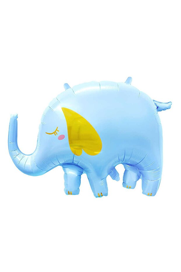 Blue Elephant Foil Balloon Gold Detailed Elephant Balloon 60X84Cm