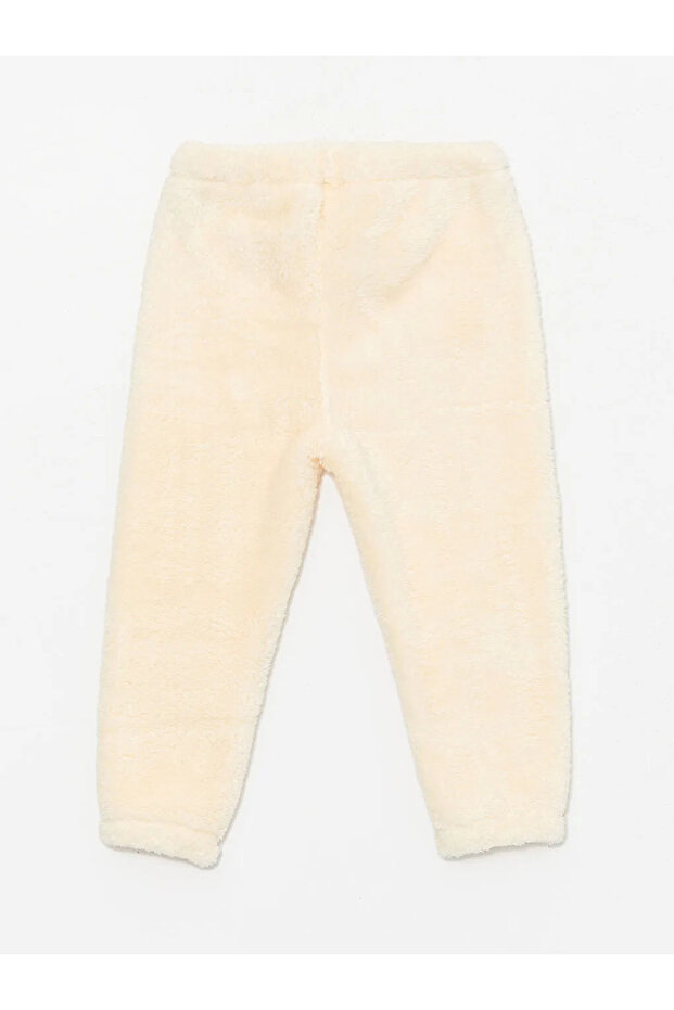 LCW baby Ekru Bisiklet Yaka Uzun Kollu Yılbaşı Temalı Kız Bebek Pijama Takımı - 4