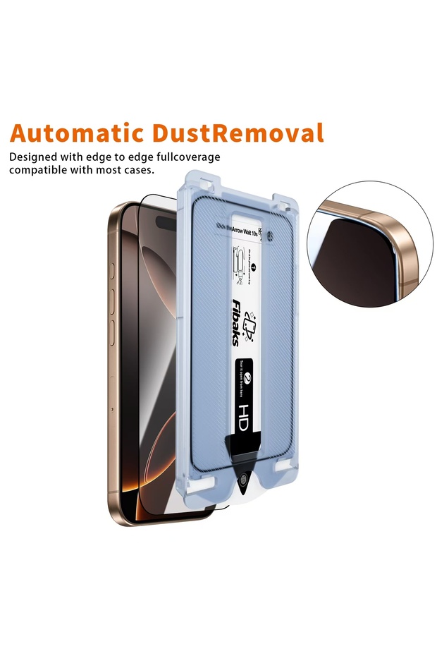 iPhone 14 Pro Max/15 Plus Full Coverage Unbreakable Glass Screen Protector with Easy Application Apparatus and Frame - 8
