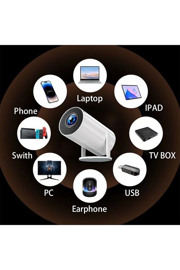 Taşınabilir İç Dış Mekan Sinema Projektörü 4k Ev Sineması Bluetooth Android WİFİ Akıllı Projeksiyon - 3
