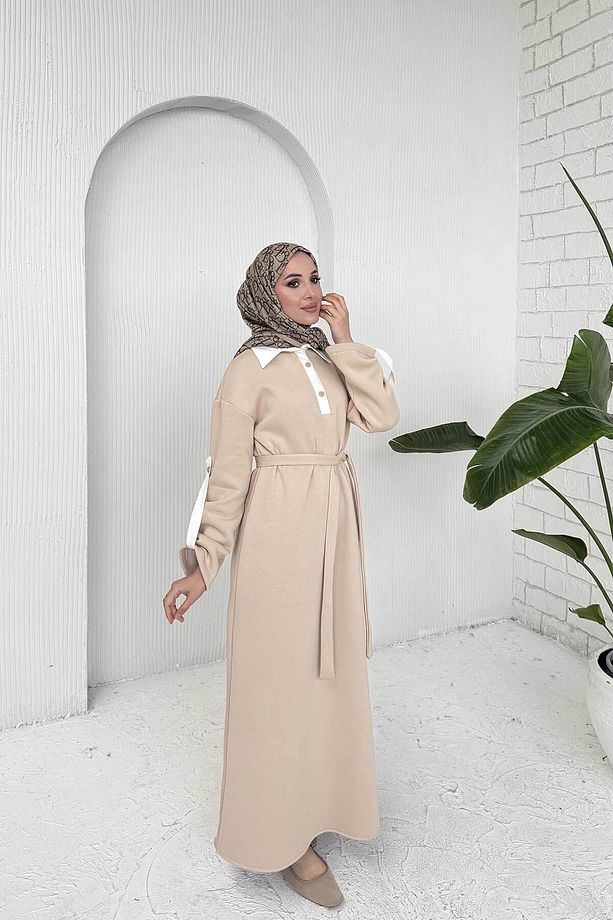 TAŞ-EKRU Üç İplik Elbise 53-709 - 4