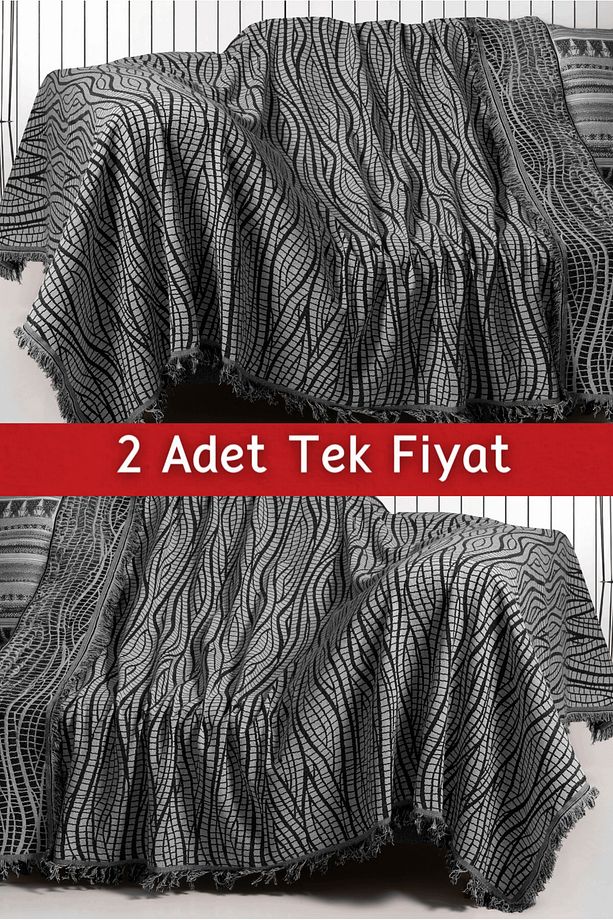 İkili Set Dokuma Koltuk Örtüsü Seti 170x220cm - 1