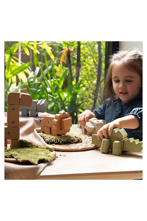 Snap Block Animals, Blocuri De Constructie Din Lemn, - 3