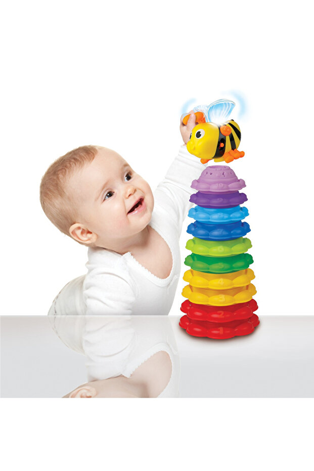 Baby Bee Stacking Tower, - 3