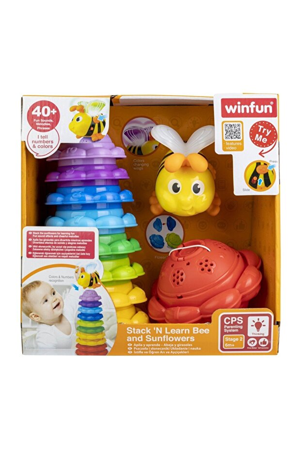 Baby Bee Stacking Tower, - 1