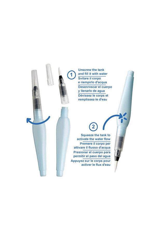 Brush With Water Reservoir, Set of 3, Tips of Different Widths - 3