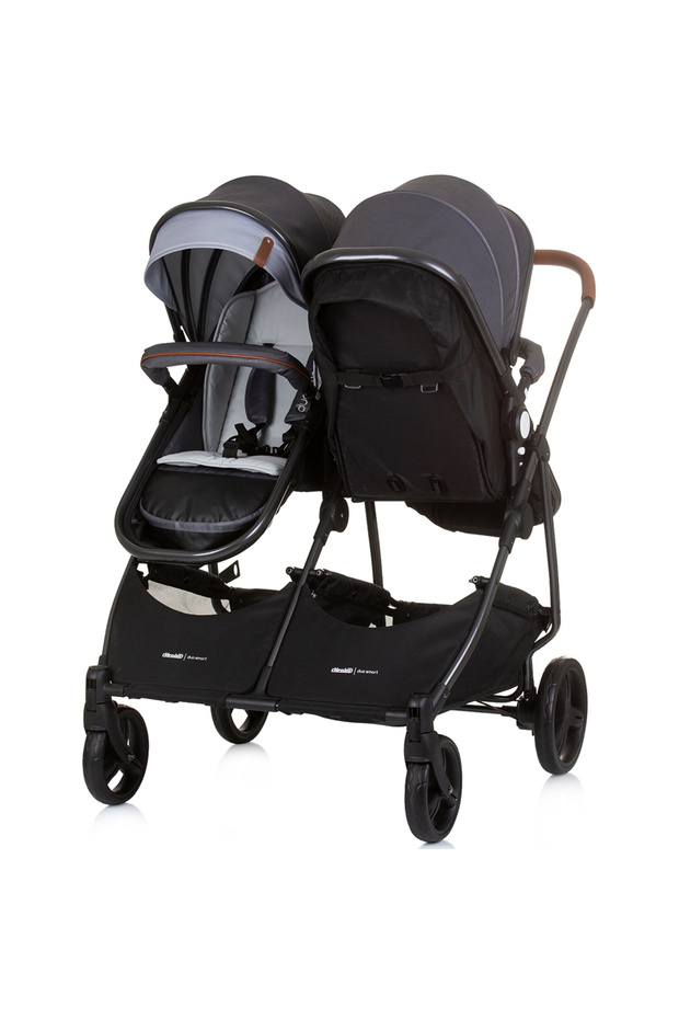 Twin Stroller Duo Smart 3 In 1 Silver Grey - 5