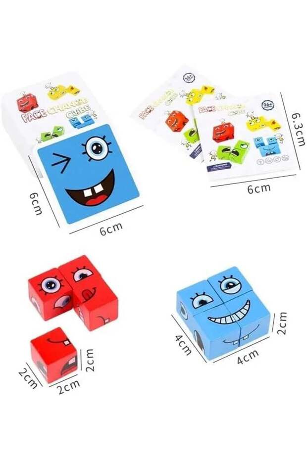 Facial Expressions Game, Educational, Expressing Emotions With 64 Cards And 16 Cubes, Rubik's Cube - 3