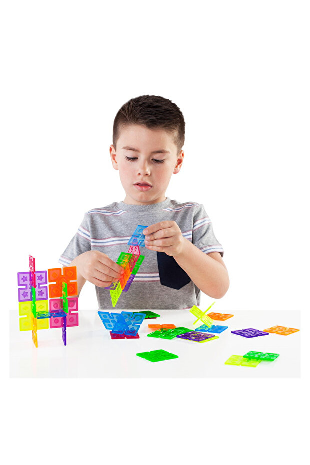 Interlox, Interconnecting Squares, 96 Pieces, - 2