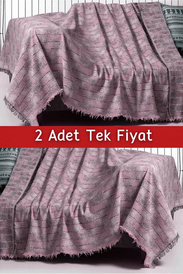 İkili Set Dokuma Koltuk Örtüsü Seti 170x220cm - 1