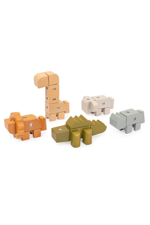Snap Block Animals, Blocuri De Constructie Din Lemn, - 2
