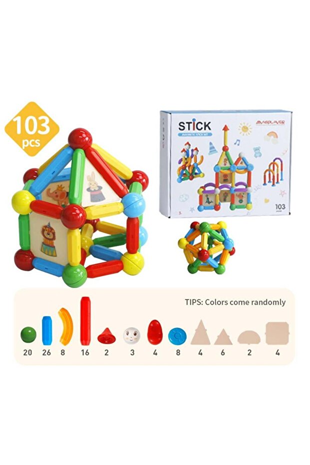 Set De Constructie Magnetic - Stick (103 PIESE) - 4