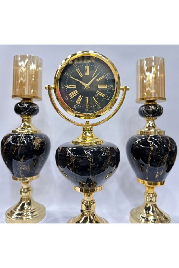 ÜÇLÜ SERAMİK SAATLİ SALON SETİ - 1