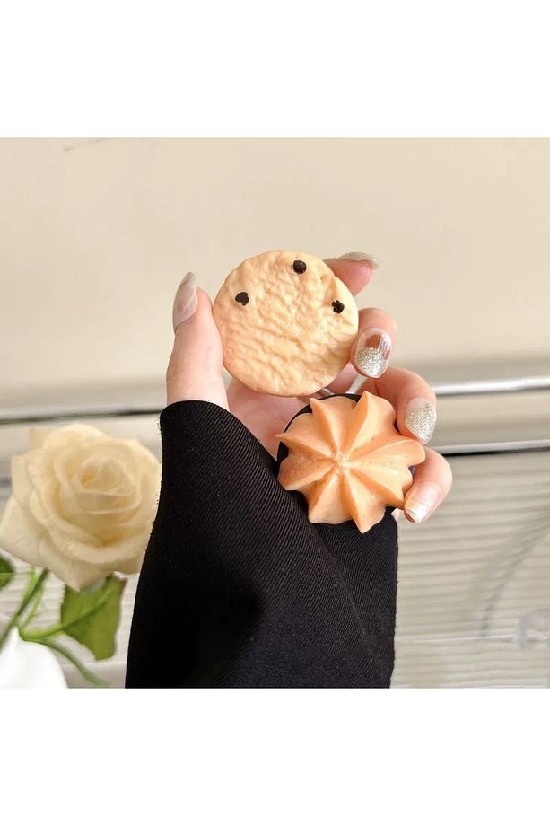 Popsocket Kurabiye Desenli Telefon Tutacağı Sert Yüzey Yapışkanlı Parmak Tutucu - 9