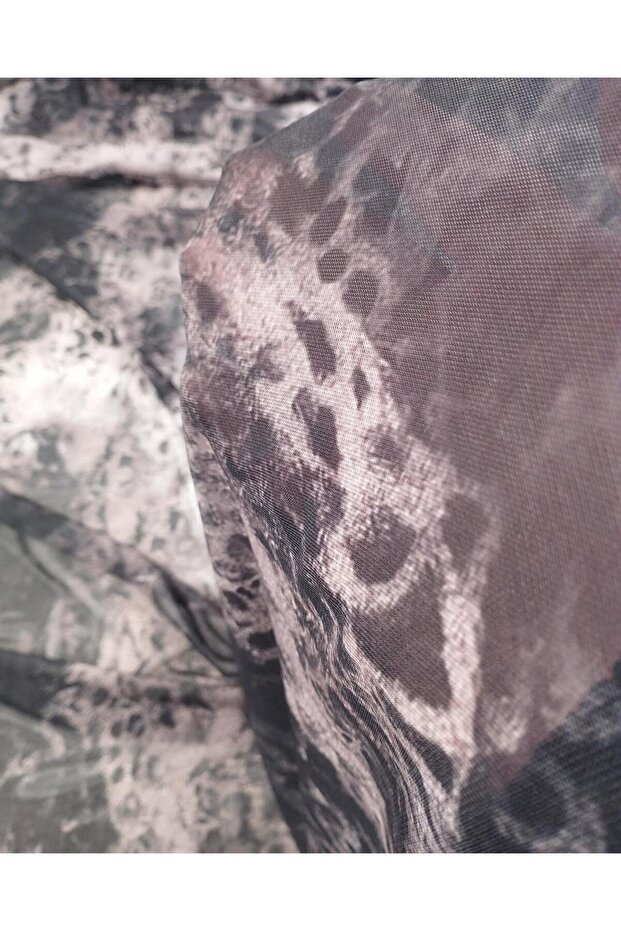 Anthracite Black Batik Pattern Mesh, Width: 140 - 2