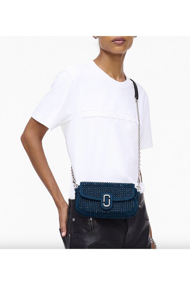 The Crystal Denim Clover Shoulder Bag - 7
