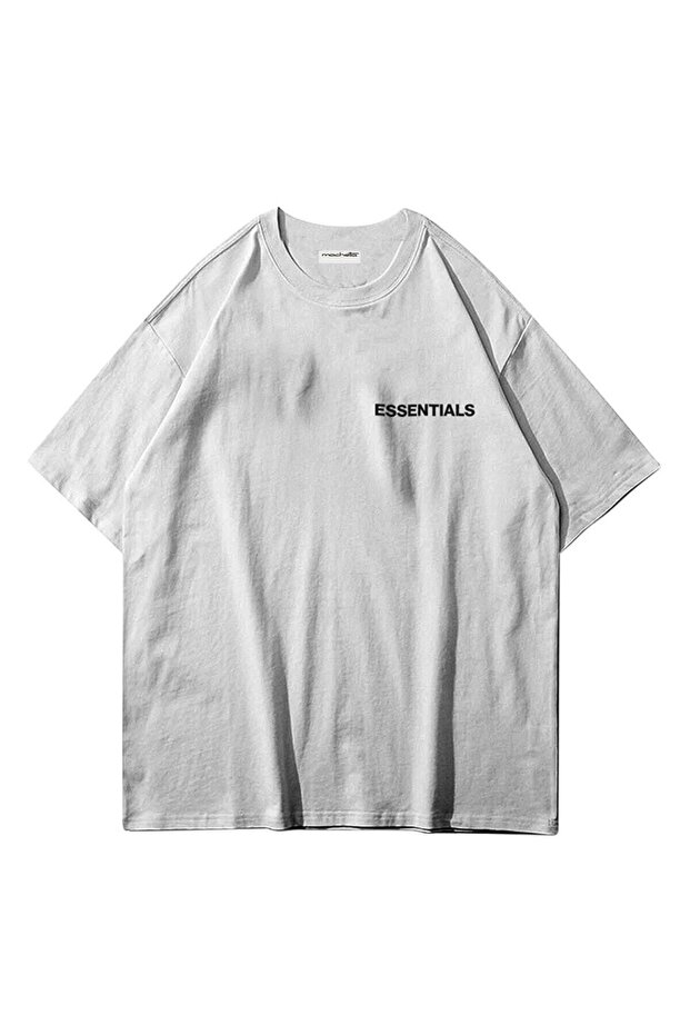 Plus Size Essentials Small Printed Cotton Oversize Crew Neck T-shirt