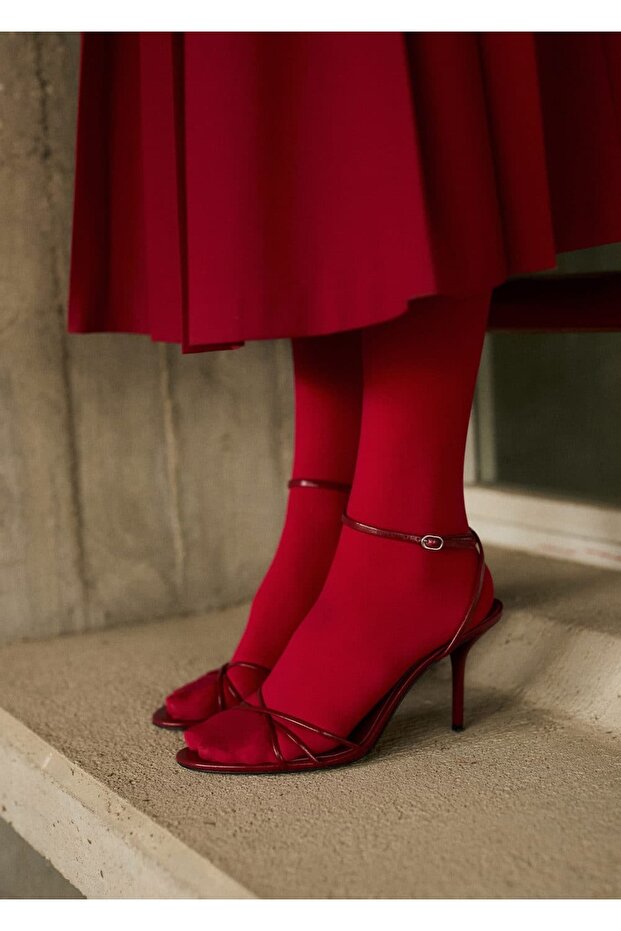 Bantlı topuklu sandalet - 2