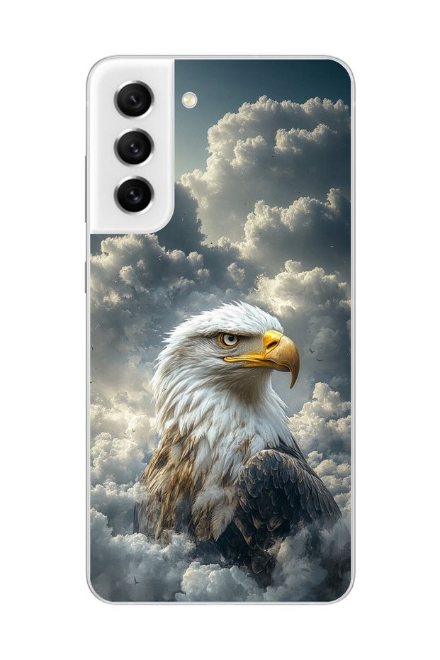حافظة شفافة متوافقة مع هاتف Samsung Galaxy S21 FE بتصميم النسر