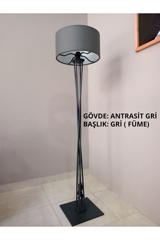 Ahşap Lambader Antrasit - 1