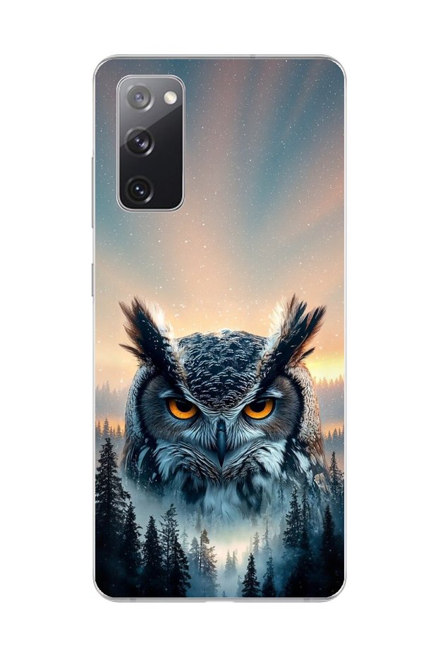 Samsung Galaxy S20 Fe Compatible Transparent Case Owl Design