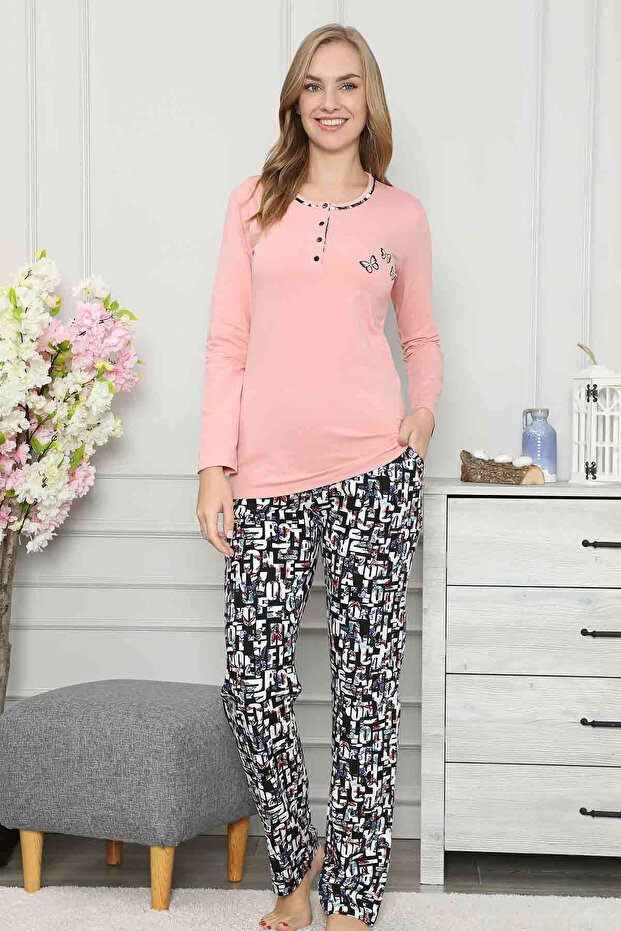 Kadın Pembe Pijama Takımı - 4