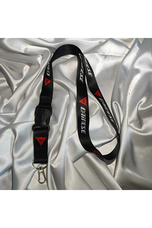 حبل تعليق للرقبة باللون الأسود من DAINESE MOTOR، حبل تعليق متوافق مع المرآة، حبل تعليق للمفاتيح، إكسسوارات للدراجات النارية