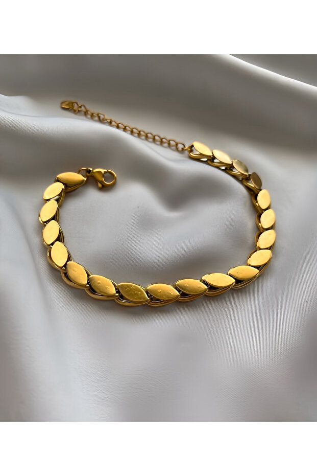 Steel Gold Coarse Barley Bracelet