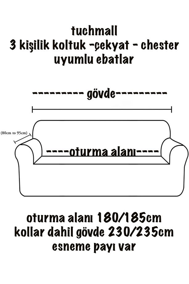 Tuğla Desen Koltuk Örtüsü Lastikli Kayma Yapmayan 3 Kişilik Çekyat Kanepe Kılıfı 1 Adet - 2