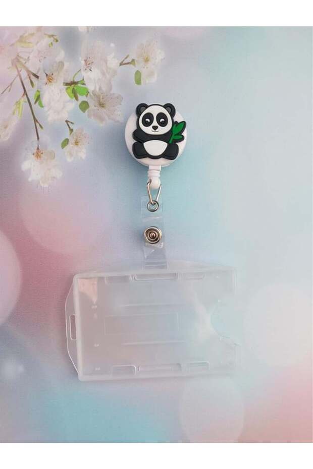 Panda Silicone Yoyo Name Card Holder Horizontal Vertical Card Protector