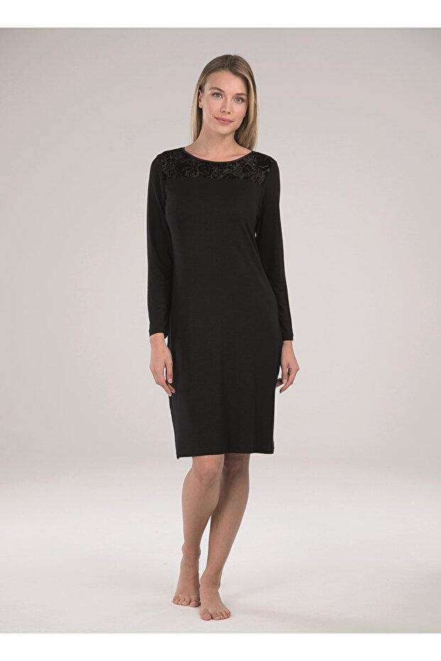 Kadın Gecelik - 50007 - Siyah - 1