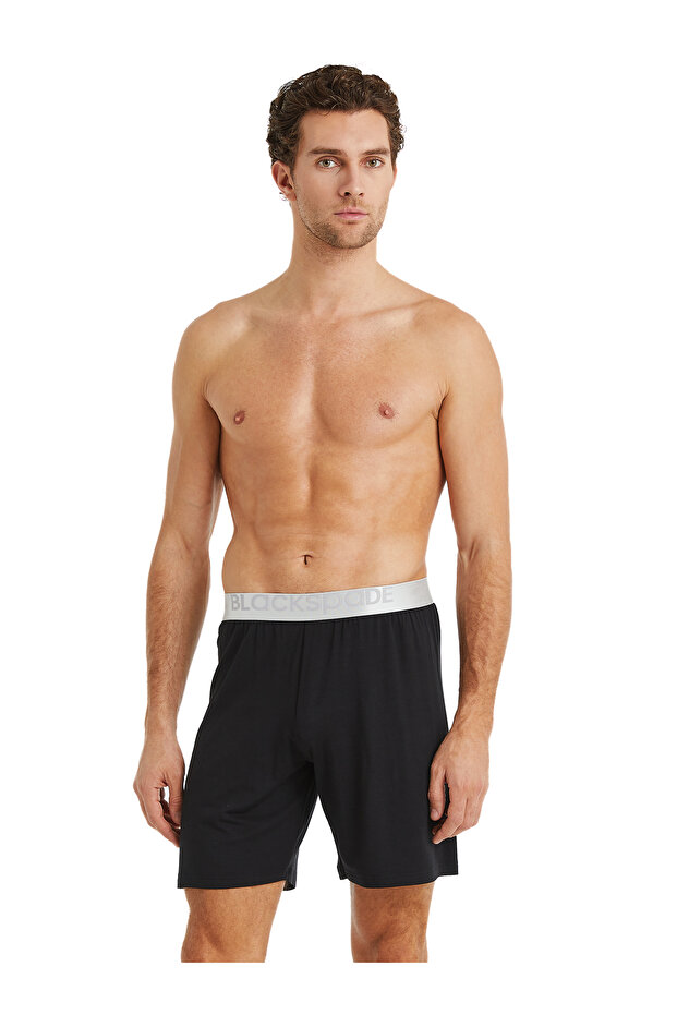 9314 Erkek Silver Modal Şort Siyah - 1