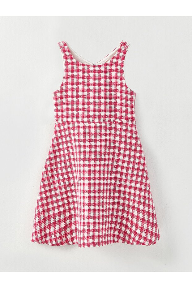 Lcw Kids Crew Neck Plaid Girls Dress (W2)