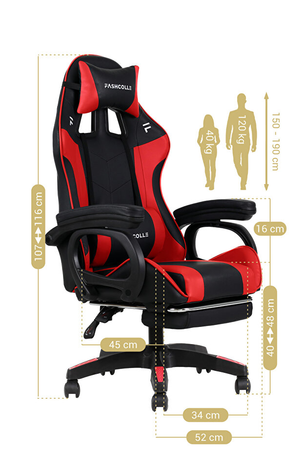 Dynamic Red Masajlı Oyuncu Koltuğu - 6