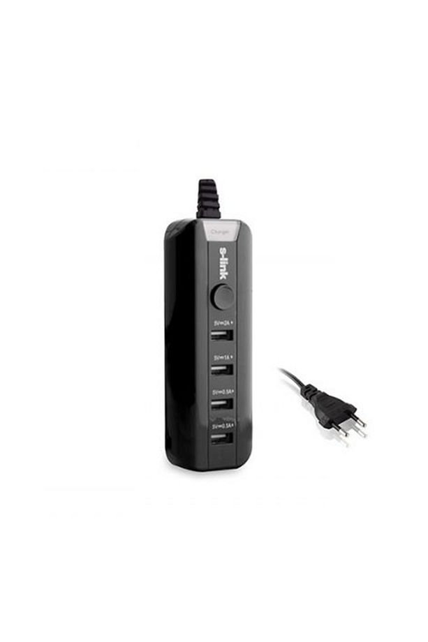 S-Lınk Tel Aks.Şarj Sl-M4 Gsm Tablet 4000Mah 4 Port Usb Siyah Ev Şarj Adaptör - 2