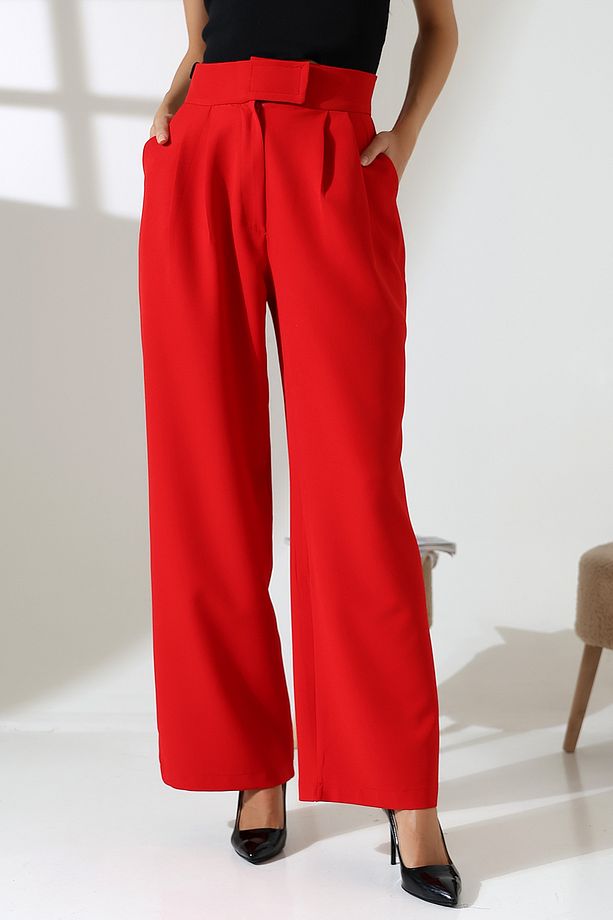 Bol Paça çıtçıtlı Model Kumas Pantolon - 7