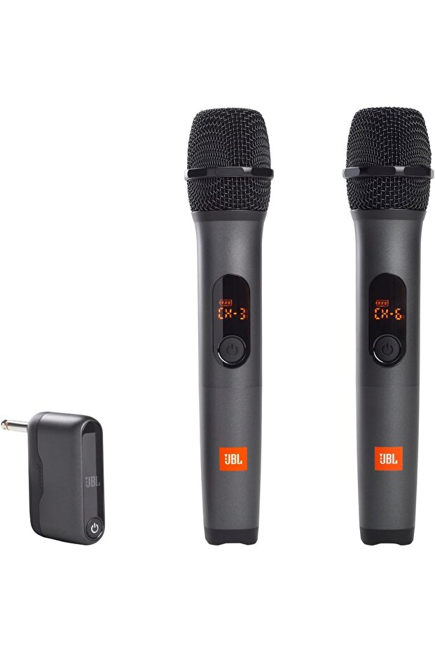 Wireless 2 Microphone System, High Vocal Quality, Rechargeable UHF Dual Channel Wireless Receiver
