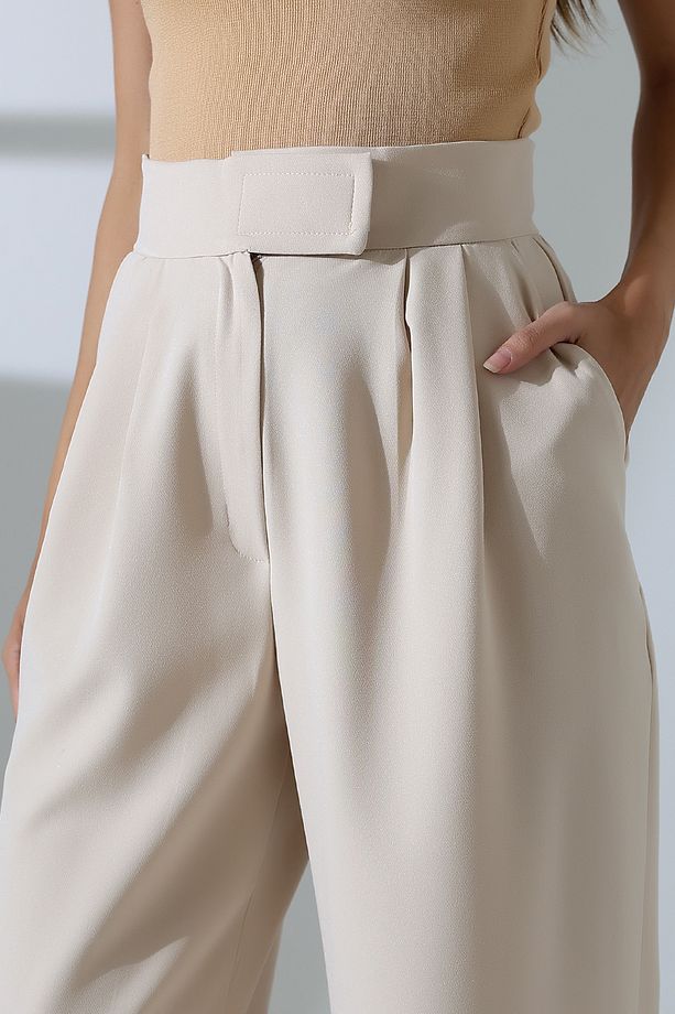 Bol Paça çıtçıtlı Model Kumas Pantolon - 7