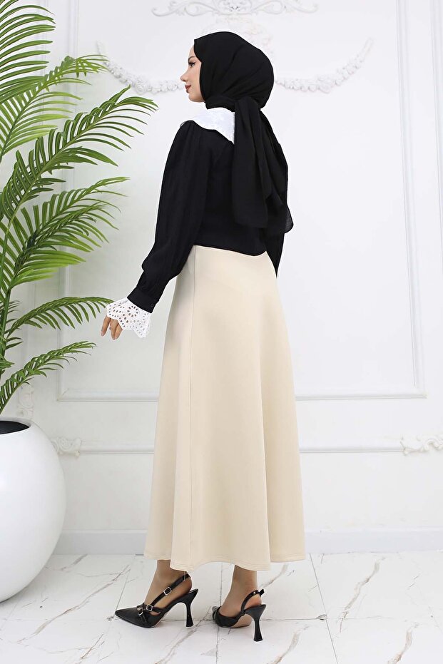 Scuba Kloş Etek Taş Rengi 212 - 6