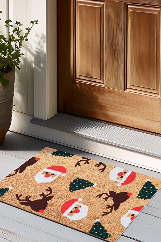 Sare By Noel Baba Dekoratif Paspas 45x75 Cm Salon Mutfak Halısı Yolluk - 1