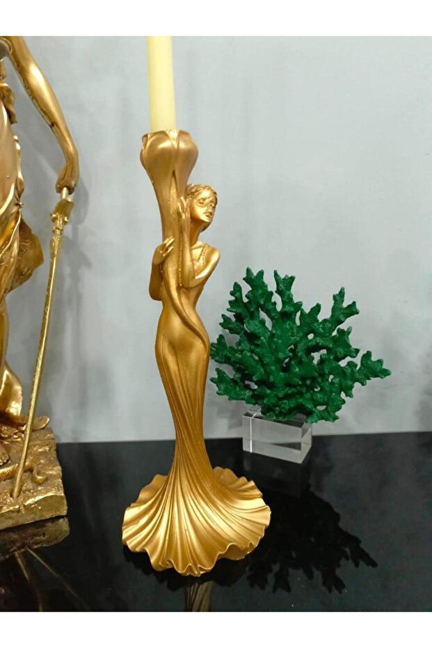 Şamdan kız mumluk kadın şamdan polyester - 1