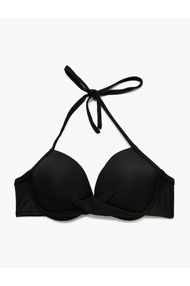 Siyah Dekolte Geçmeli Bikini Üstü Db20021bu - 2