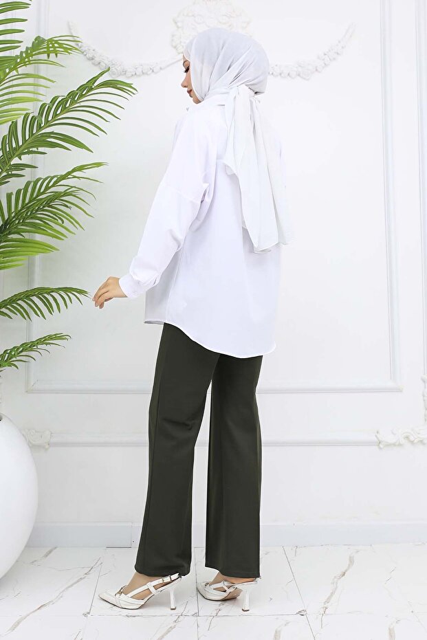 بنطلون بالازو بأزرار موديل 3043 - 5