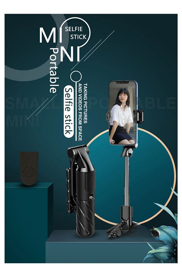 3in 1 Katlanabilir mini Masa üstü Triport Selfi Çubuğu Kumandalı Bluetooth lu - 6