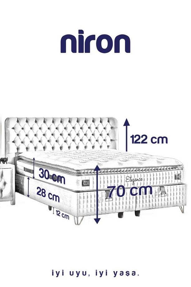 Elegance Lüks Baza ve Başlık Seti 160x200 cm Çift Kişilik Krem Babyface Kumaş Baza ve Başlık Takımı - 6