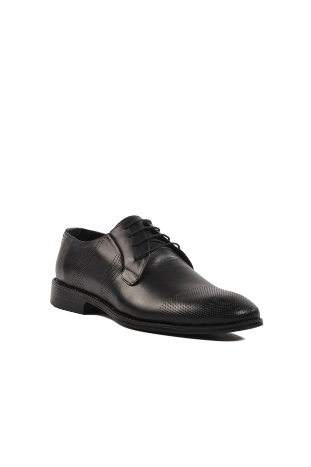 Black Antique Genuine Leather Men's Casual Shoes