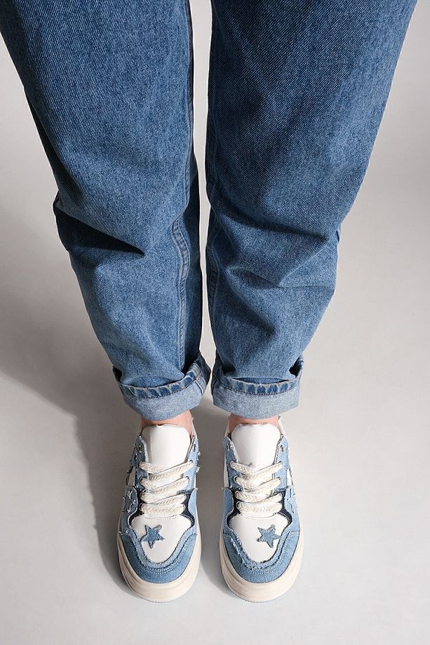 Kadın Sneaker Yüksek Taban Spor Ayakkabı Bilev Mavi Kot - 6
