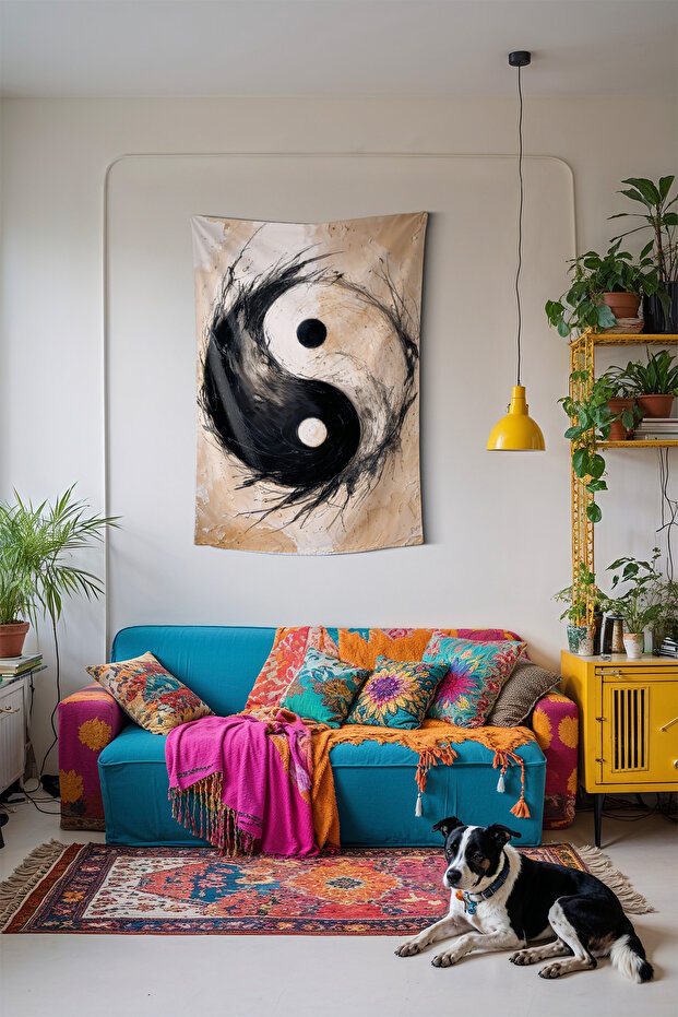 Ying-Yang Duvar Halısı Duvar Örtüsü - 2