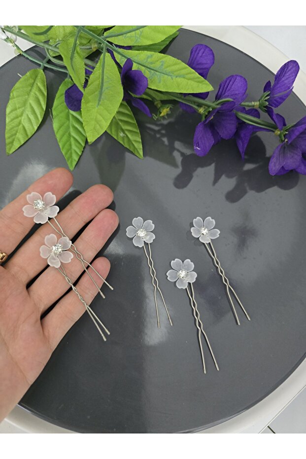 Bridal Buckle Floral Buckle Crystal Stone Buckle White Pack of 5